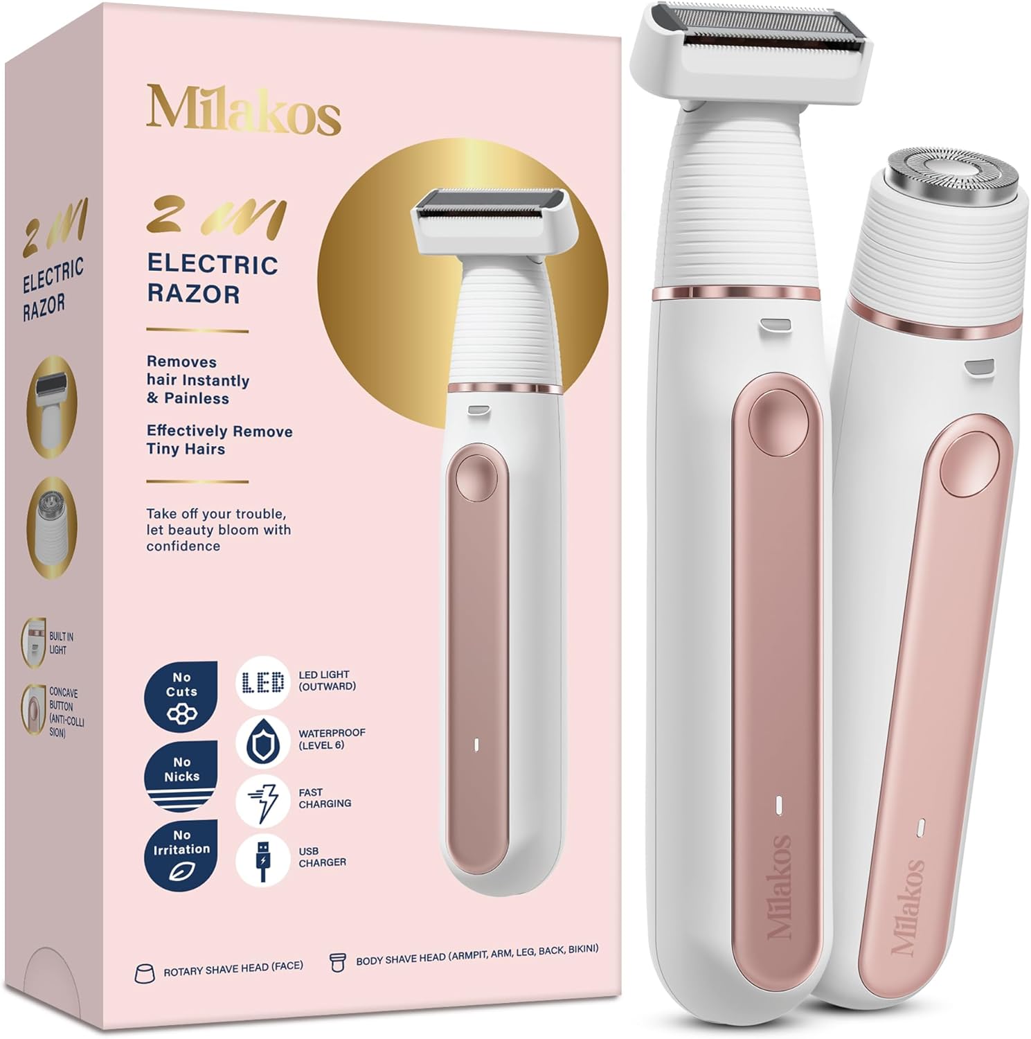2-in-1 Electric Razor Shaver D72284
