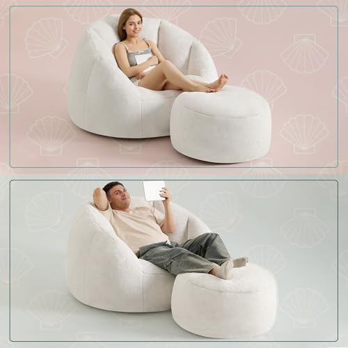 Beige Oversized Bean Bag Chair E904222