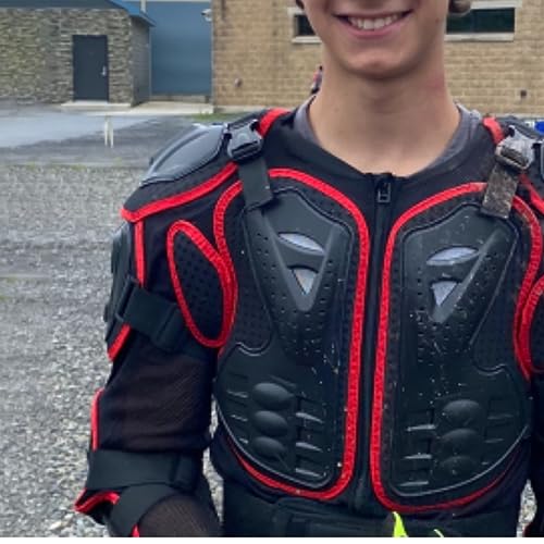 Motorcycle Jacket with Full Body Armor Chest Protection T71210