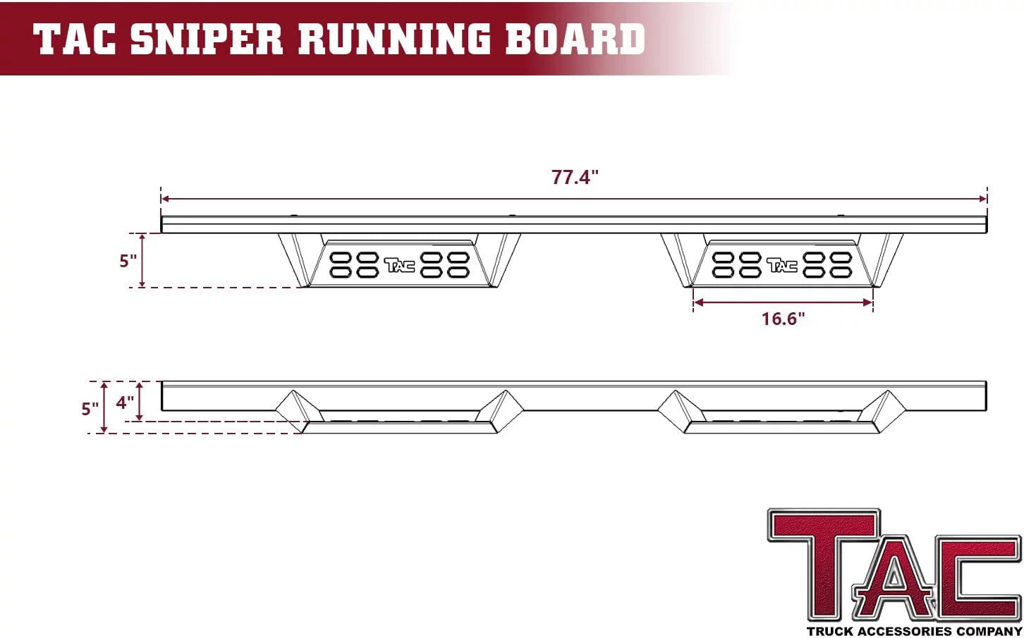 Fine Texture Black Running Boards (2pcs) M388546