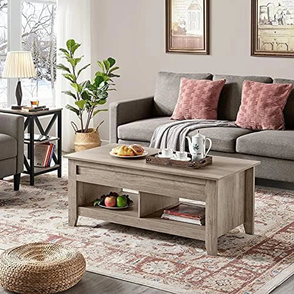 Lift Top Coffee Table with 2 Open Shelves Espresso M441444