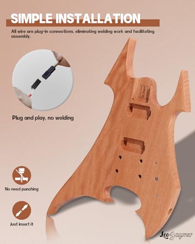 DIY Single Cut Electric Guitar Kit with Mahogany Body and Neck K6833