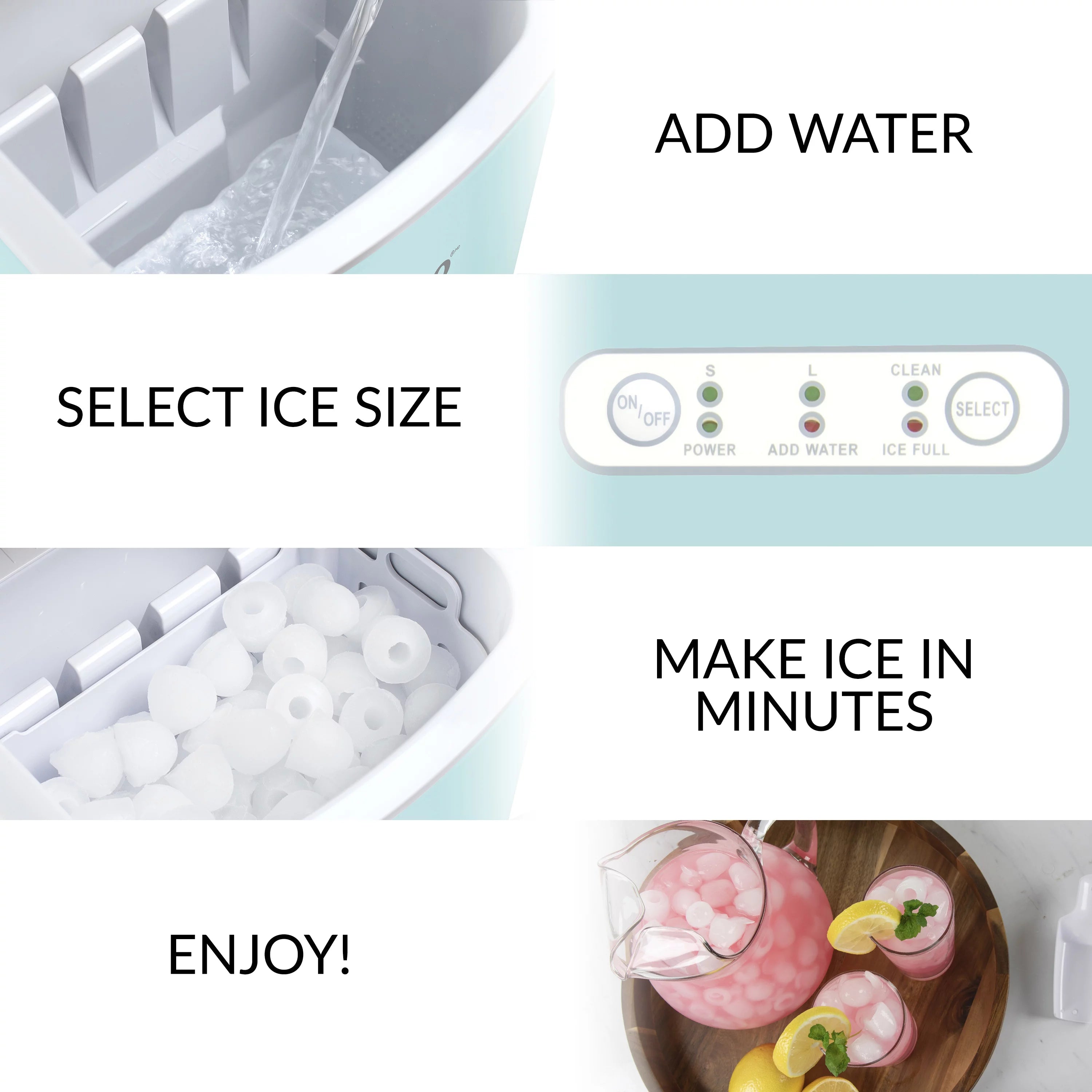 26-Pound Automatic Self-Cleaning Portable Countertop Ice Maker Machine, Aqua M567505