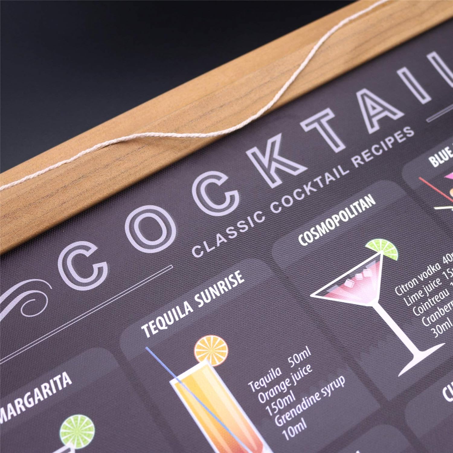 Cocktail Mixology Recipe Print Poster Canvas Art With Frame 15.7 X 27 Inch O807953