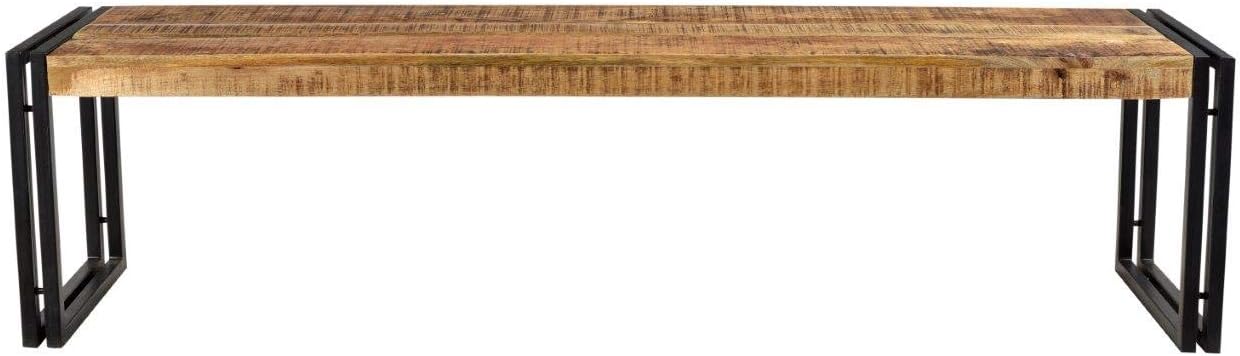 Reclaimed Wood and Metal Bench, 50-Inch H1558