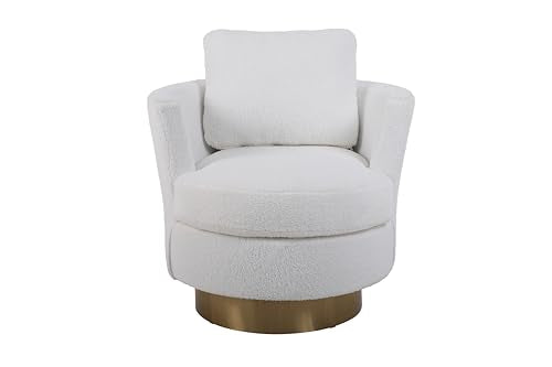 White Teddy Swivel Barrel Chair H826518