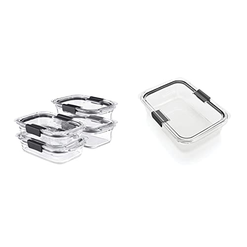 Glass Food Storage Containers Set (4 containers + 4 lids) and Large 9.6 Cup Container B358880