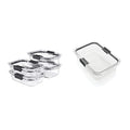 Glass Food Storage Containers Set (4 containers + 4 lids) and Large 9.6 Cup Container B358880