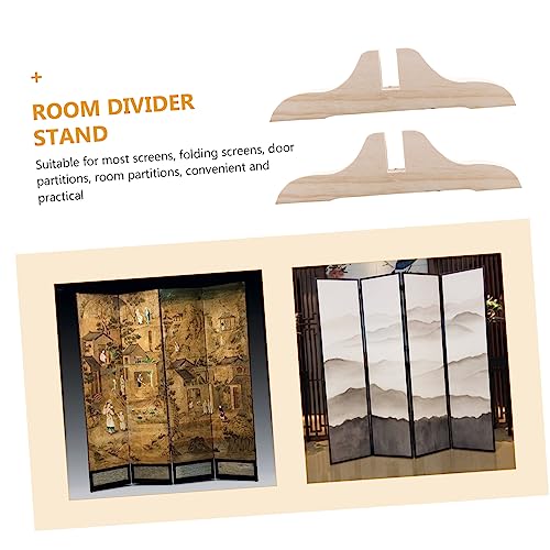 Wood Folding Privacy Screen Partition Feet Stand Base H774