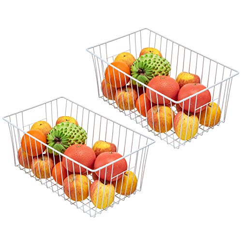 White Wire Freezer Organizer Baskets, Set of 6 H6834