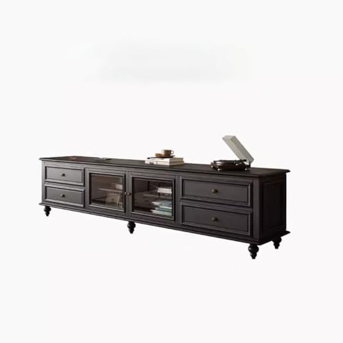 Black Solid Wood TV Stand (200X40X55CM) X3146