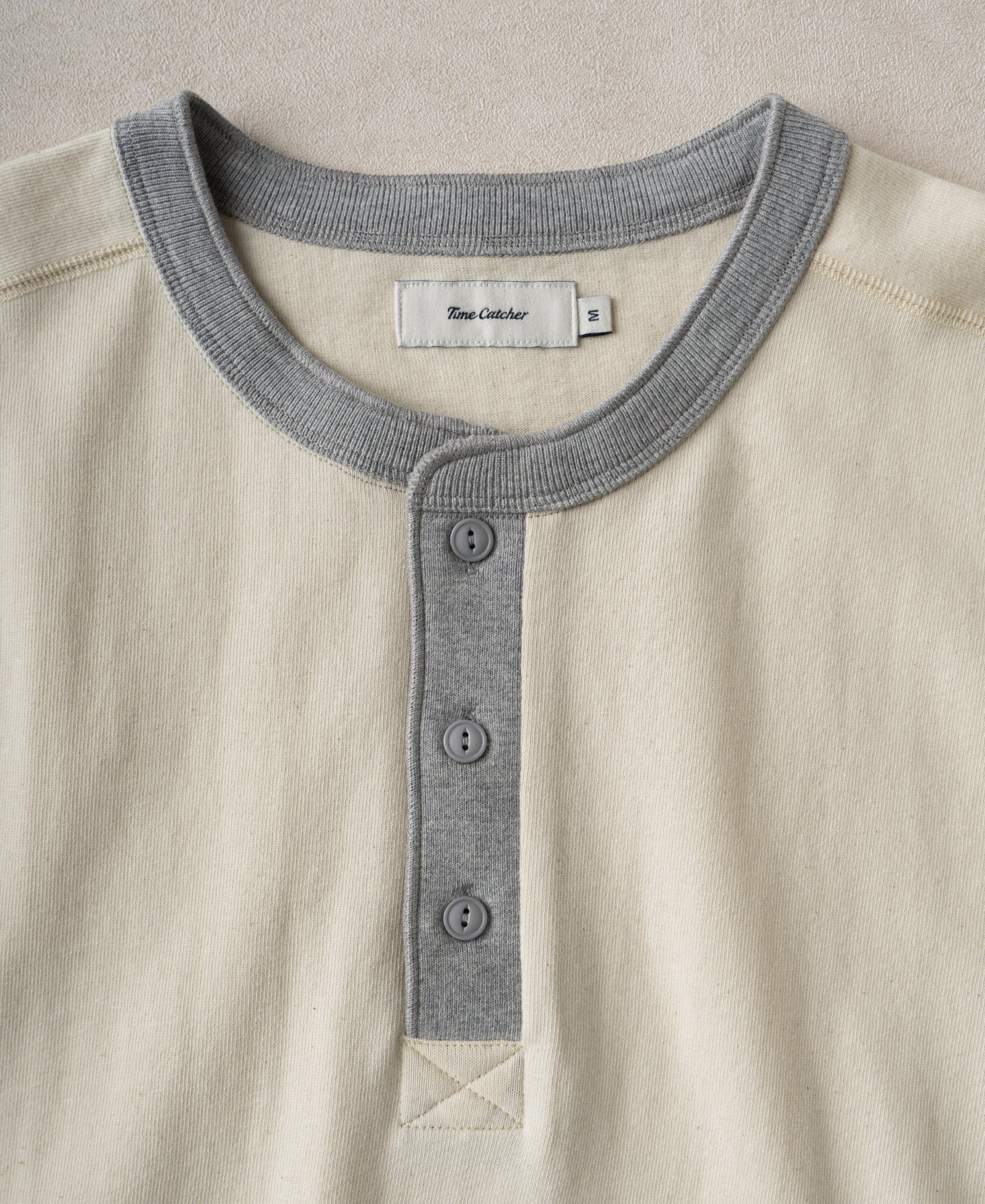Heavyweight Cotton Tubular Short-Sleeve Henley Shirt
