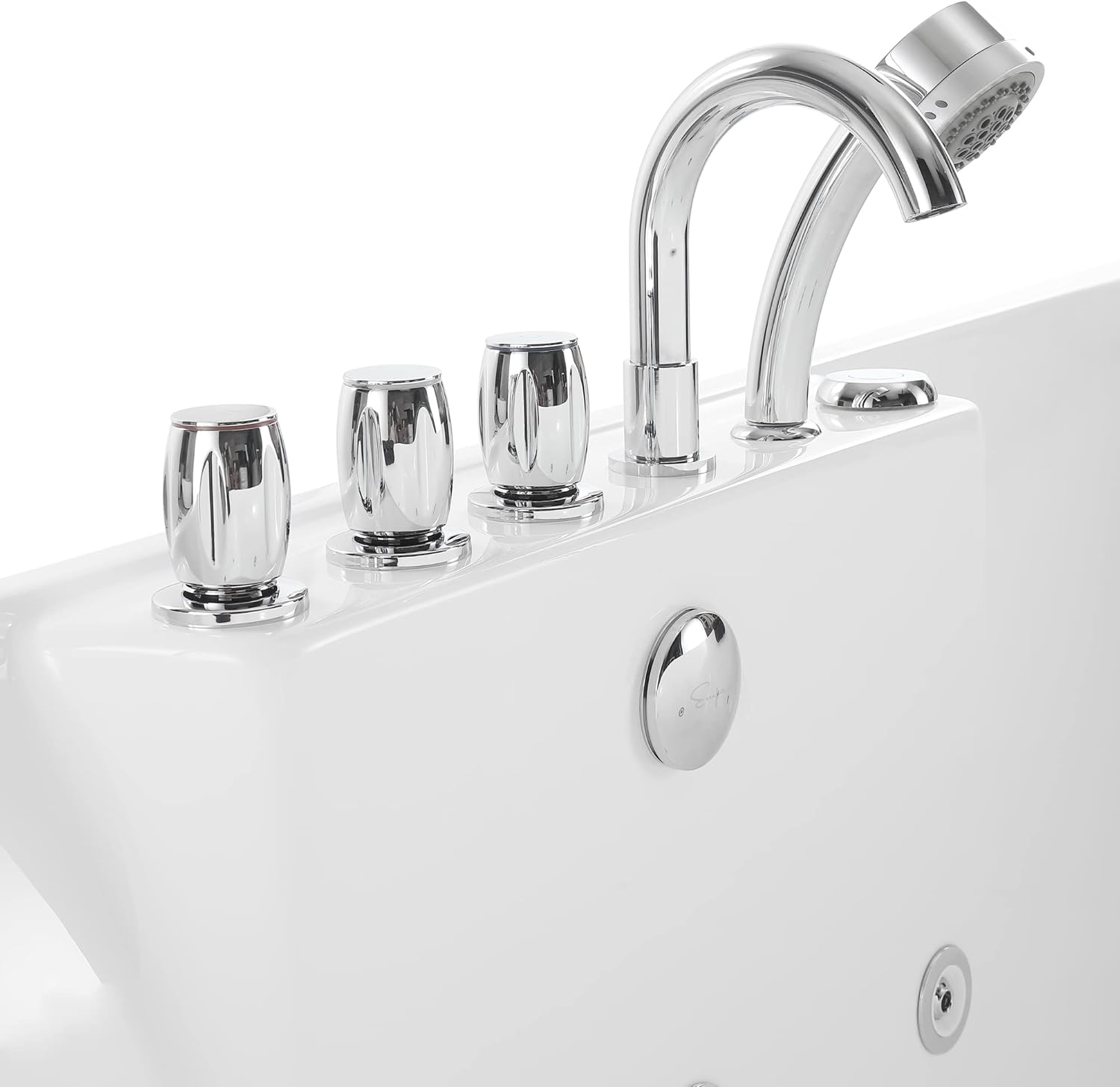 67 Inch Freestanding Acrylic Whirlpool Bathtub with 8 Jets, White T737149