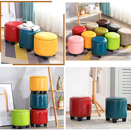 Gray Round Rivet Footrest Pu Ottoman Q9916