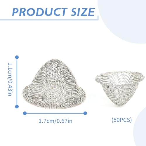 50 Pieces 3/4 Inch Stainless Steel Mesh Pipe Screens with Storage Box B836