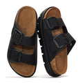 Genuine Leather Platform Sandals with Memory Foam Insole D409