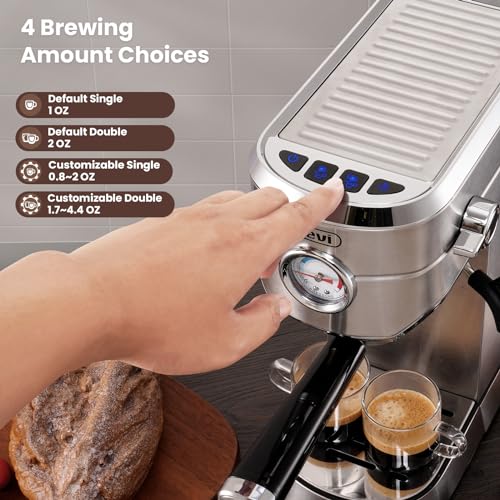 Beige Espresso Machine with Milk Frother W109650