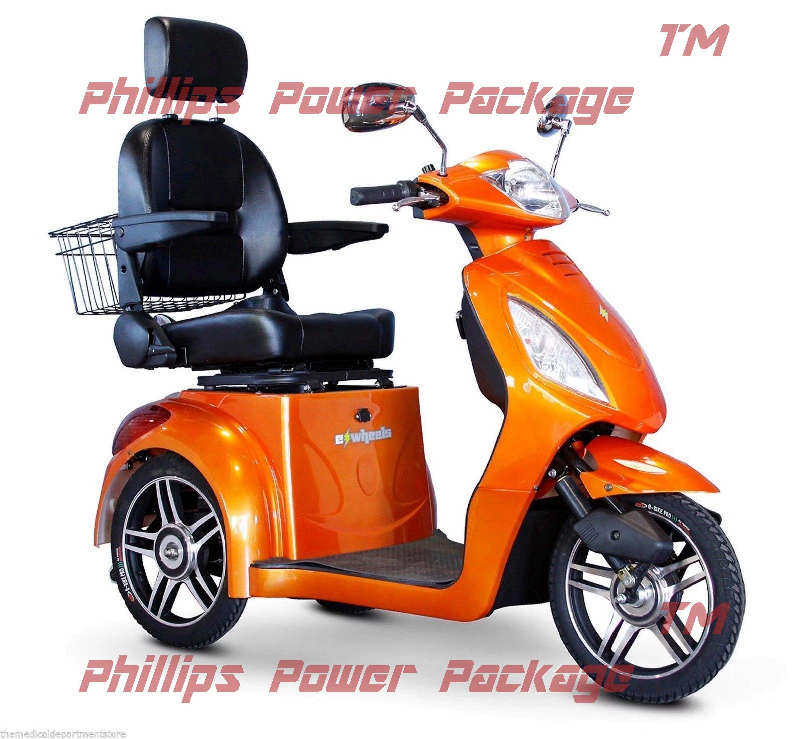 Orange 3-Wheel Scooter with Electromagnetic Brakes H118250