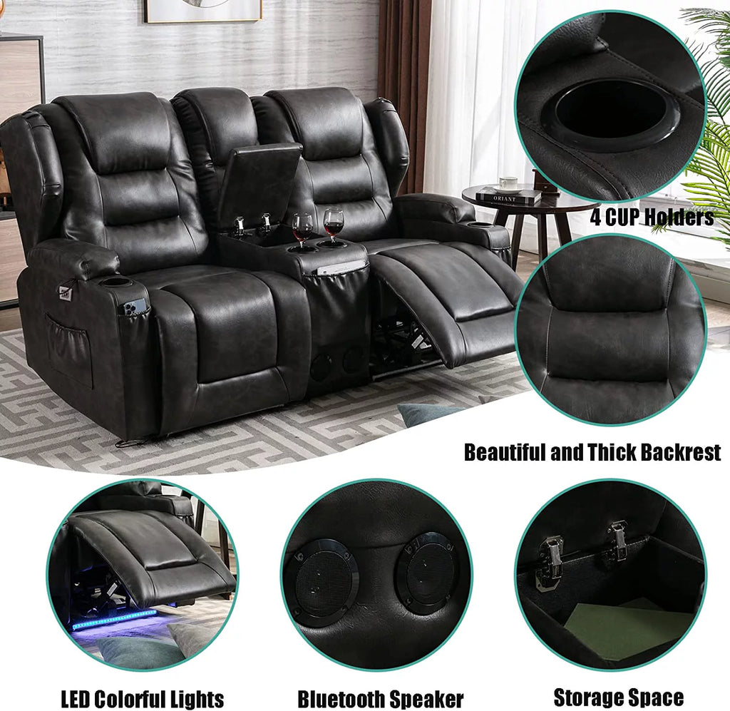 Electric Power Recline Sofa with Console Y227884