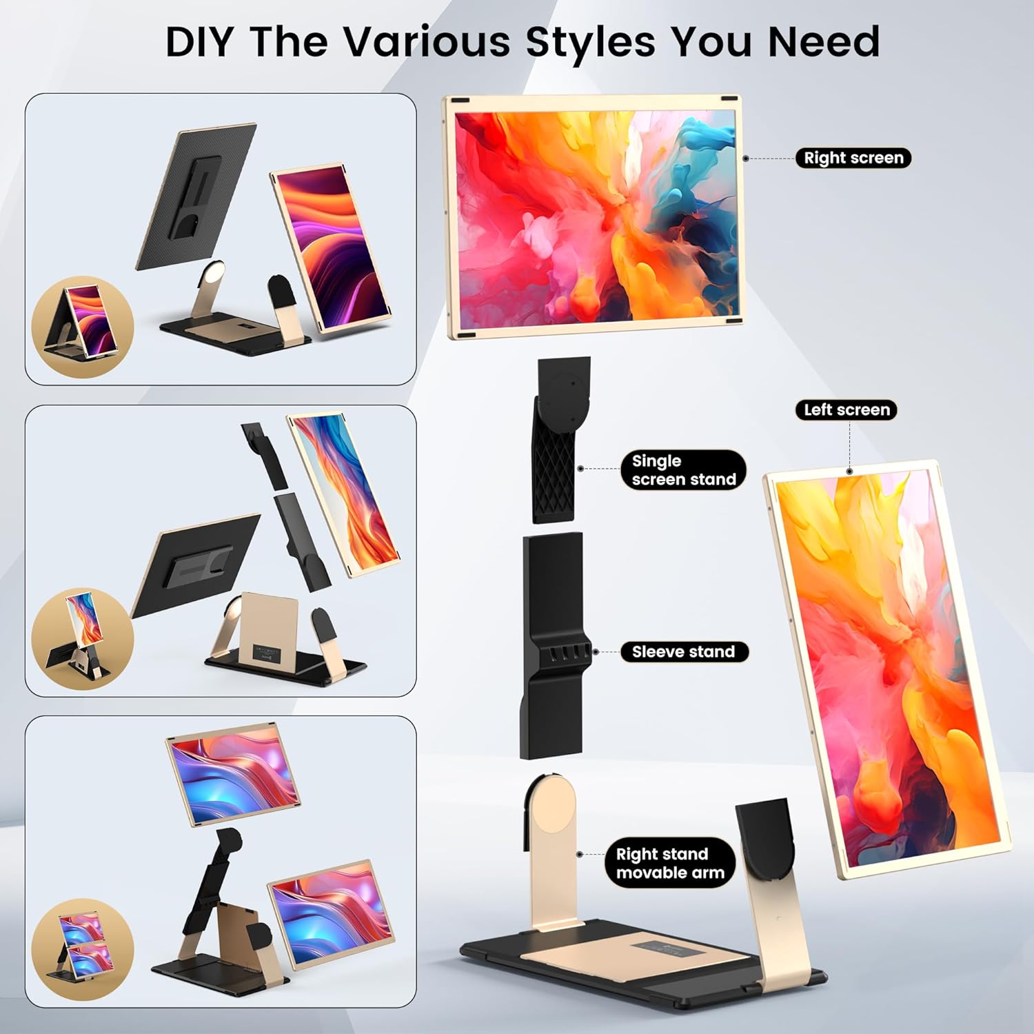15.6’’ Portable Triple Monitor with 86% NTSC IPS FHD 1080P Display V2650