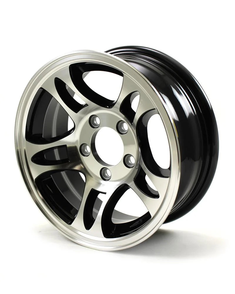 14X5.5 5-Lug on 4.5" Aluminum Trailer Wheel Black K599