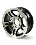 14X5.5 5-Lug on 4.5" Aluminum Trailer Wheel Black K599