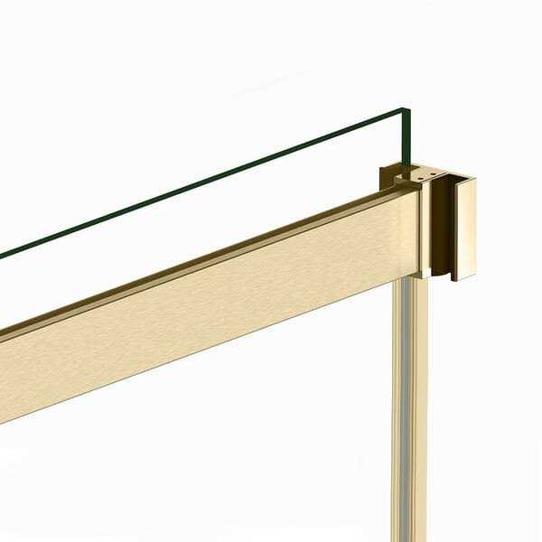 Brushed Gold Double Sliding Semi-Frameless Shower Door with Clear Glass L6431