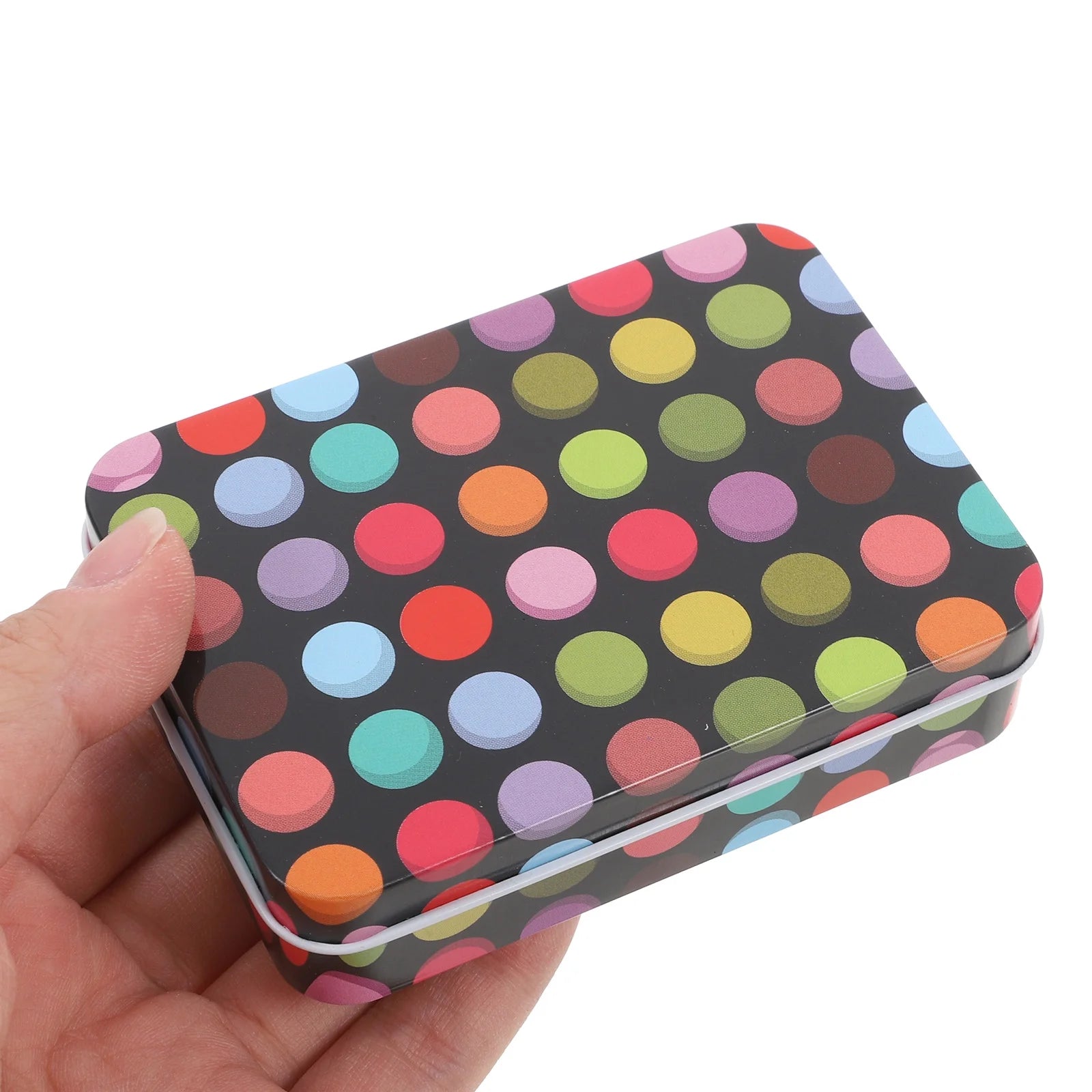 4 Pcs Mini Rectangular Iron Tin Box With Metal Lid Empty Small Storage Container U85152