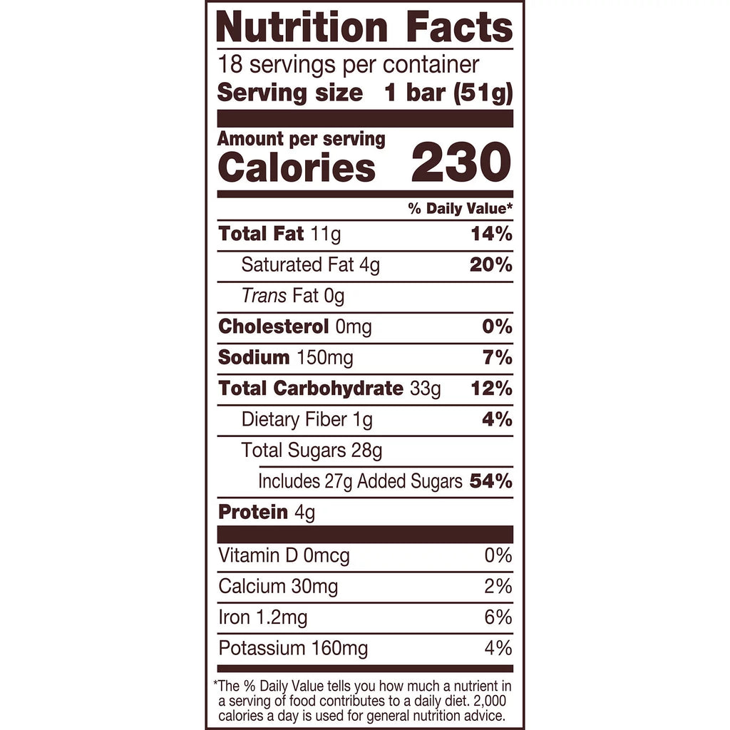 Peanut Butter Nougat Candy Bars 1.8 oz 18 Count W549