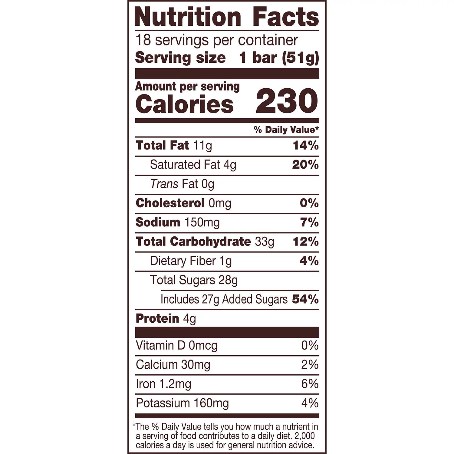 Peanut Butter Nougat Candy Bars 1.8 oz 18 Count W549