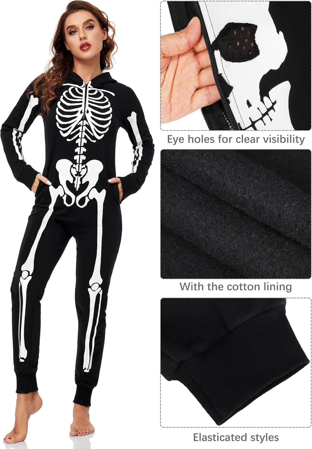 Glow in The Dark Skeleton Onesie Pajama D1740