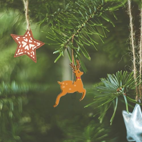 50pcs Unfinished Wood Slice Christmas Ornaments U168