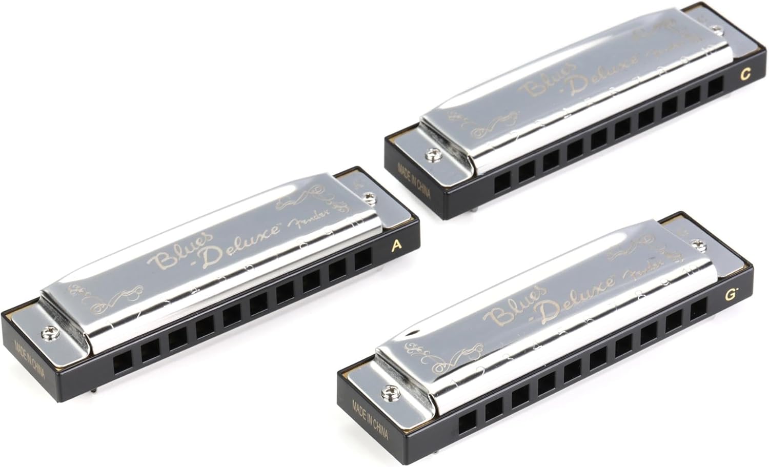 Pack of 3 Harmonica with Case (Keys C,G,A) L6443
