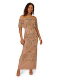 Bead Cold Shoulder Long Dress W6670