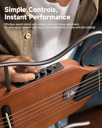 Natural Headless Acoustic-Electric Guitar C784