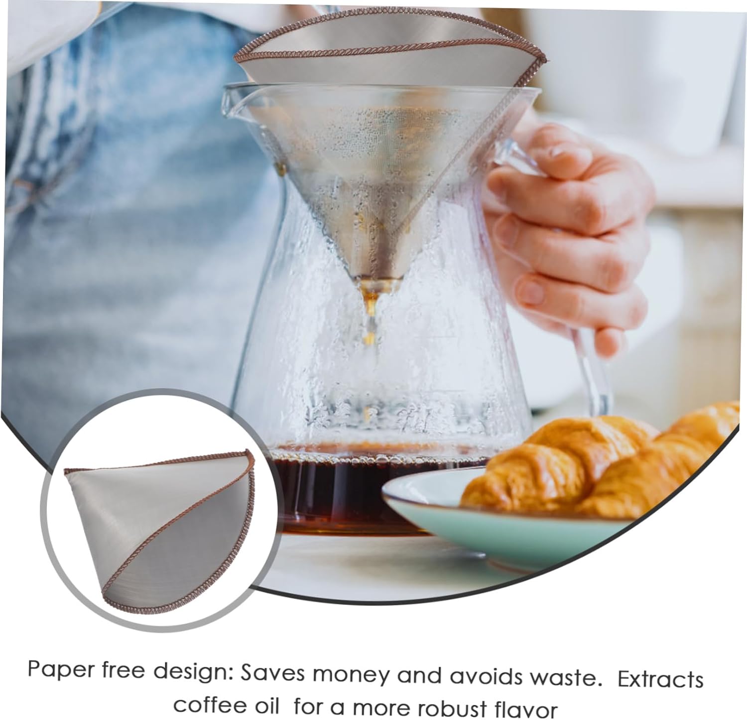 304 Stainless Steel Pour Over Coffee Filter Cone S20761