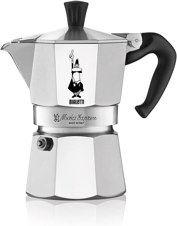 3 Cups (4.4 Oz - 130 Ml) Aluminium Stovetop Espresso Maker J199