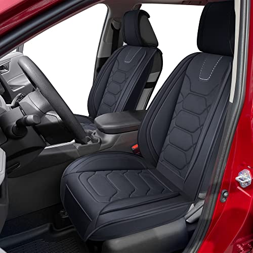 Black Leather Seat Covers for RAV4 (Sport Front Pair, Black&Gray) K941013