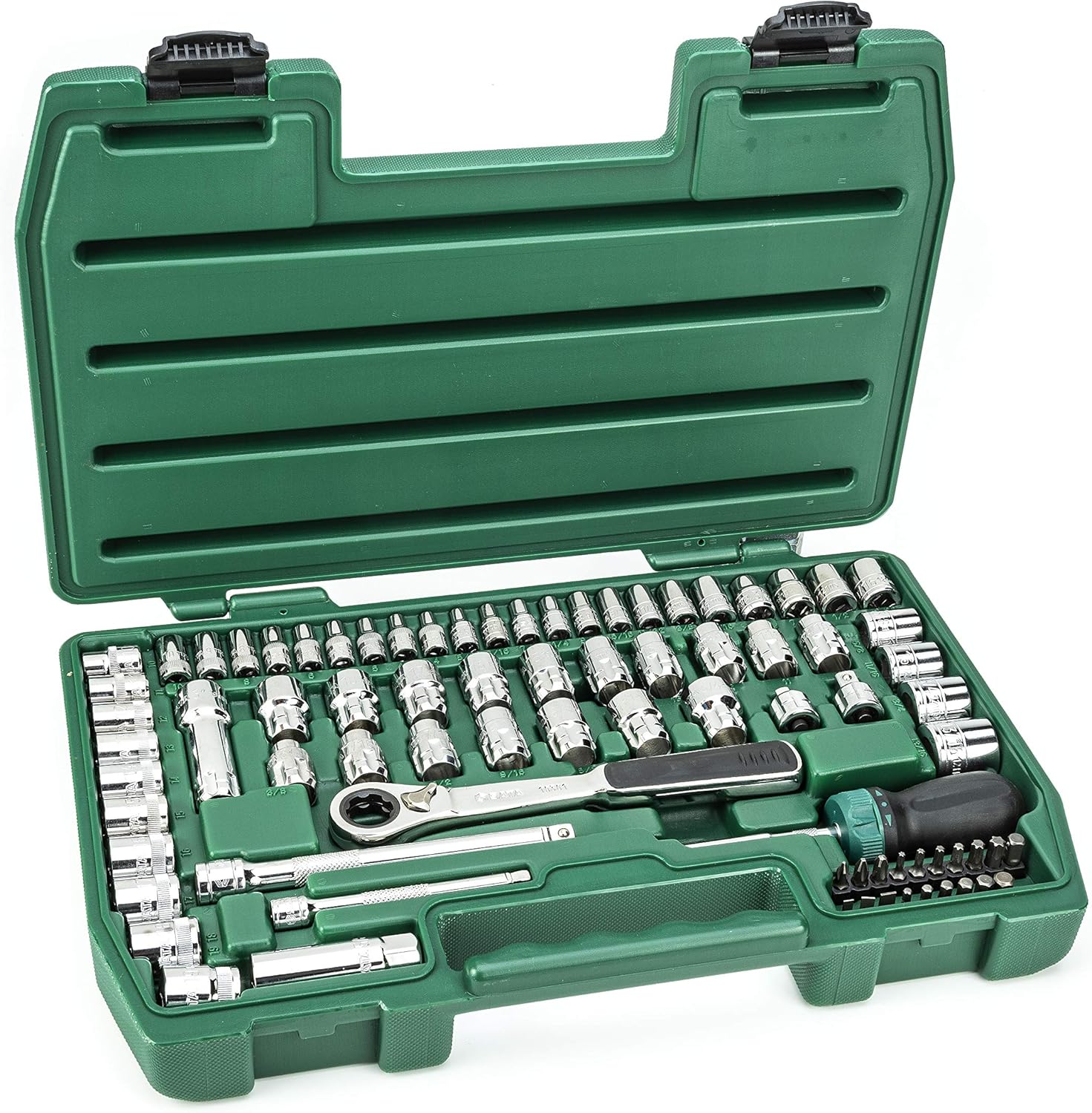21-Piece Pass-Thru Socket Set, 3/8-Inch Drive Metric/SAE, Black Storage Case T7650