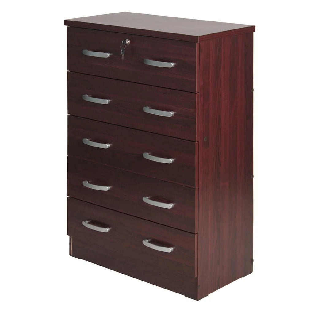 3-Piece Set with Twin Bed Dresser with Lock and Nightstand in Black O974