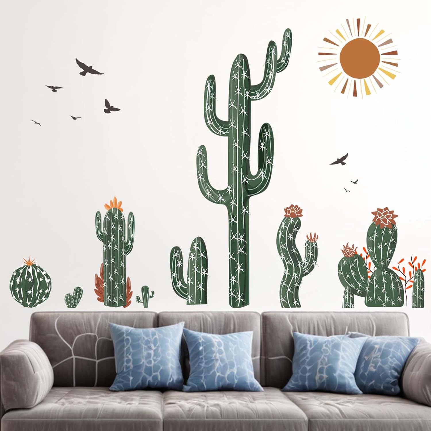 Green Plants Tropical Desert Cacti Wall Decals C1999