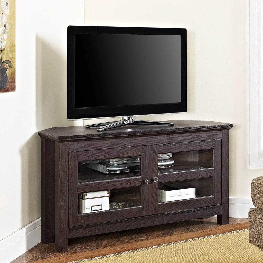 Grey Wash Wood Corner TV Console Y3977