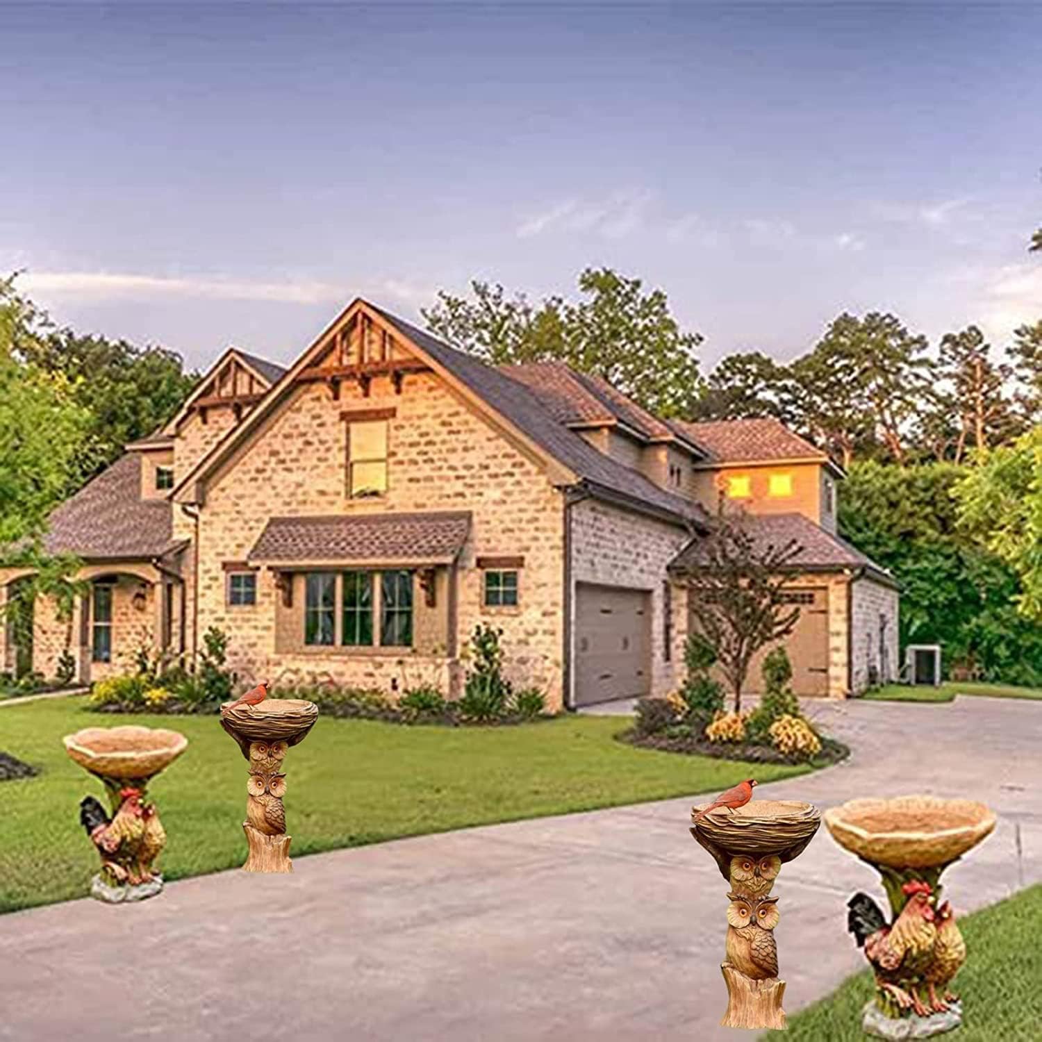 Resin Outdoor Bird Bath Bowl M207