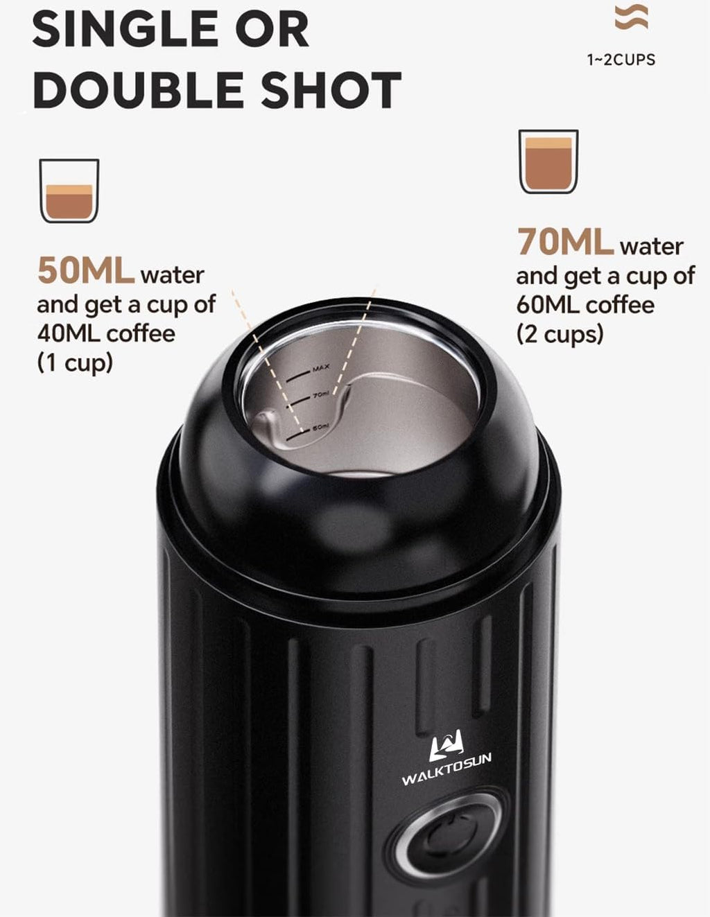 Black Portable Electric Espresso Coffee Maker with 19 Bar Pressure E808824