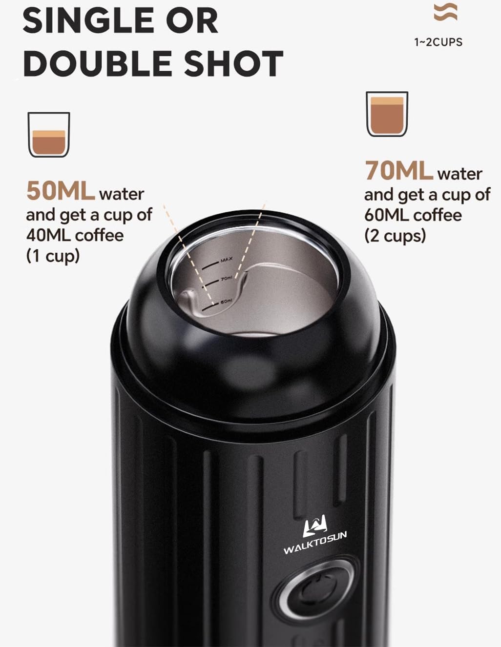 Black Portable Electric Espresso Coffee Maker with 19 Bar Pressure E808824