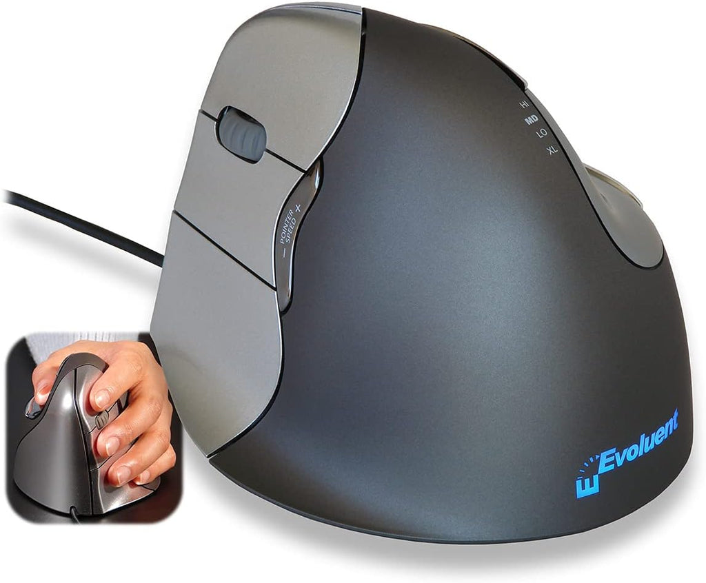 VerticalMouse 4 Right Hand Ergonomic Mouse with Wired USB Connection P2320