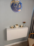 Walnut Wall-Mounted Folding Table with Shelves Q380