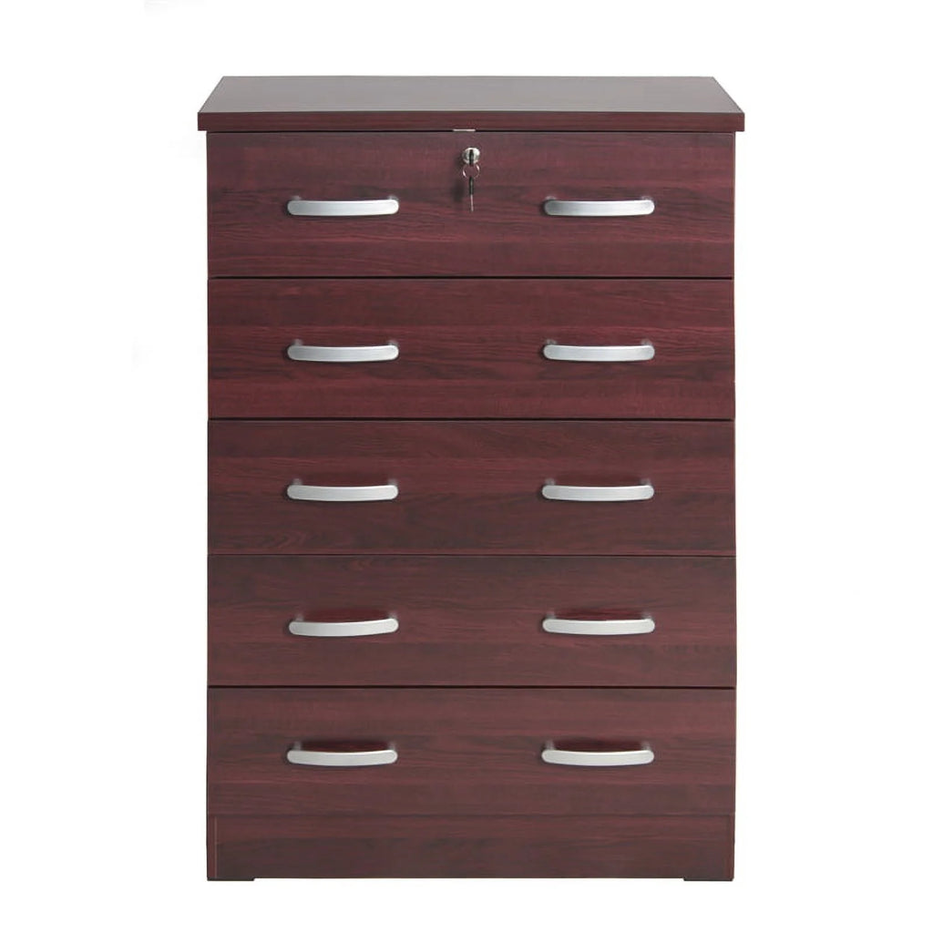 3-Piece Set with Twin Bed Dresser with Lock and Nightstand in Black O974
