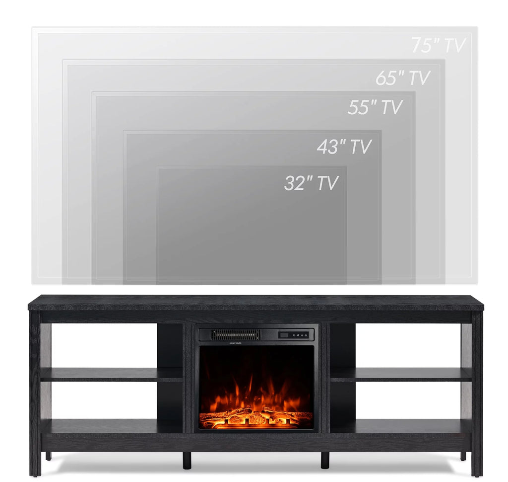 Black Entertainment Center with Electric Fireplace Z5610