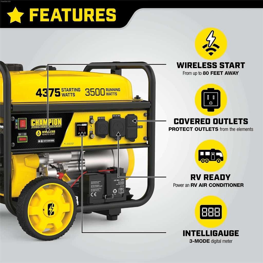 Portable Generator with Wireless Remote Start 3500 Watt R44199